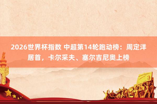 2026世界杯指数 中超第14轮跑动榜：周定洋居首，卡尔采夫、塞尔吉尼奥上榜
