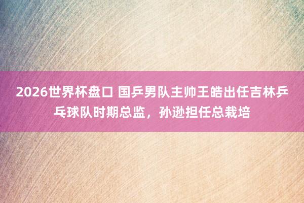 2026世界杯盘口 国乒男队主帅王皓出任吉林乒乓球队时期总监，孙逊担任总栽培