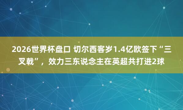 2026世界杯盘口 切尔西客岁1.4亿欧签下“三叉戟”，效力三东说念主在英超共打进2球