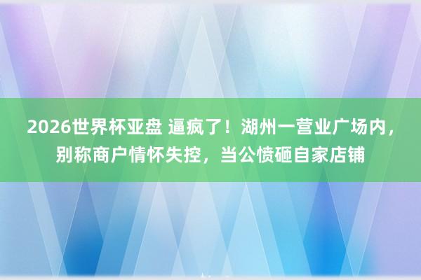 2026世界杯亚盘 逼疯了！湖州一营业广场内，别称商户情怀失控，当公愤砸自家店铺