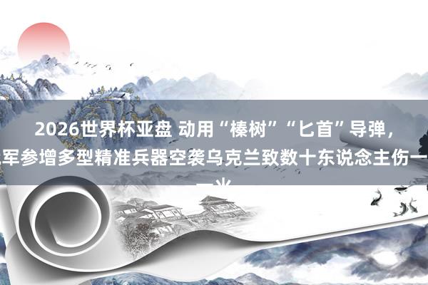 2026世界杯亚盘 动用“榛树”“匕首”导弹，俄军参增多型精准兵器空袭乌克兰致数十东说念主伤一火