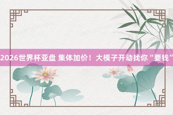 2026世界杯亚盘 集体加价！大模子开动找你“要钱”