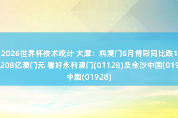 2026世界杯技术统计 大摩:料澳门6月博彩同比跌1%至208亿澳门元 看好永利澳门(01128)及金沙中国(01928)