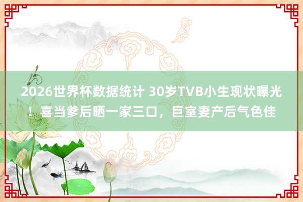 2026世界杯数据统计 30岁TVB小生现状曝光!喜当爹后晒一家三口,巨室妻产后气色佳