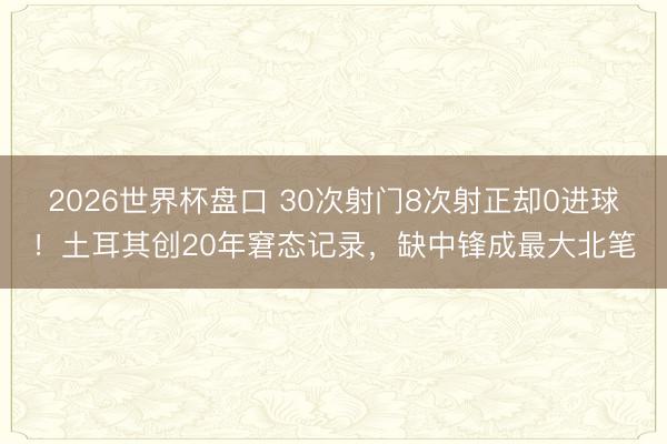 2026世界杯盘口 30次射门8次射正却0进球!土耳其创20年窘态记录,缺中锋成最大北笔