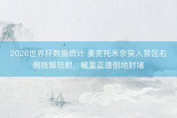 2026世界杯数据统计 麦克托米奈突入禁区右侧拔脚怒射,被里亚德倒地封堵