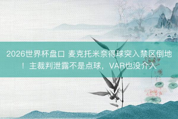 2026世界杯盘口 麦克托米奈得球突入禁区倒地!主裁判泄露不是点球,VAR也没介入
